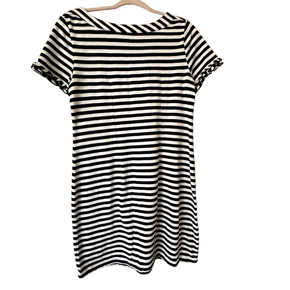 🔴Tablbots, blue and white nautical button detail cap sleeve dress sz Small